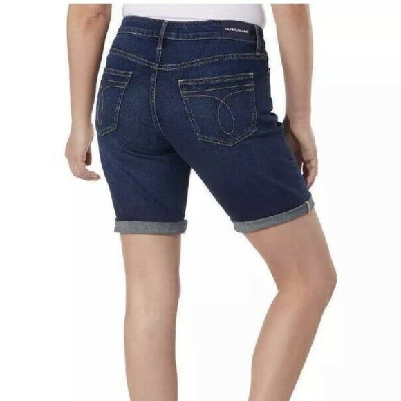 Calvin Klein Jean Denim Tiare Blue Bermuda Shorts - Picture 3 of 8